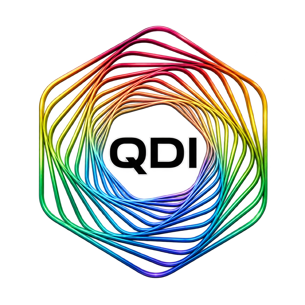 Original multicolor QDI vortex logo from QDIndex presentation